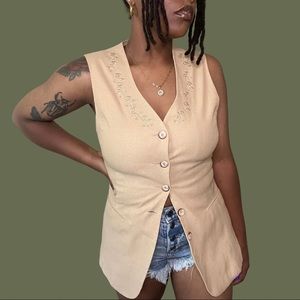 Pastille Khaki Floral Vest